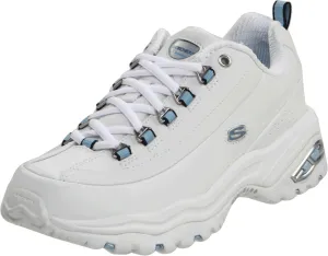 Skechers Sport Women's Premiums Sneaker,White/Blue,6.5 W US