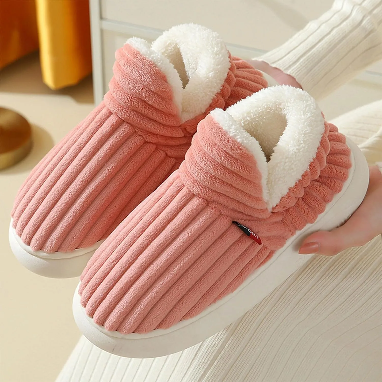 Slipper Booties Winter Warm Slippers, Cloud-Shaped Warm Cozy Slippers Men Women, Warm Fuzzy Winter Slippers for Home