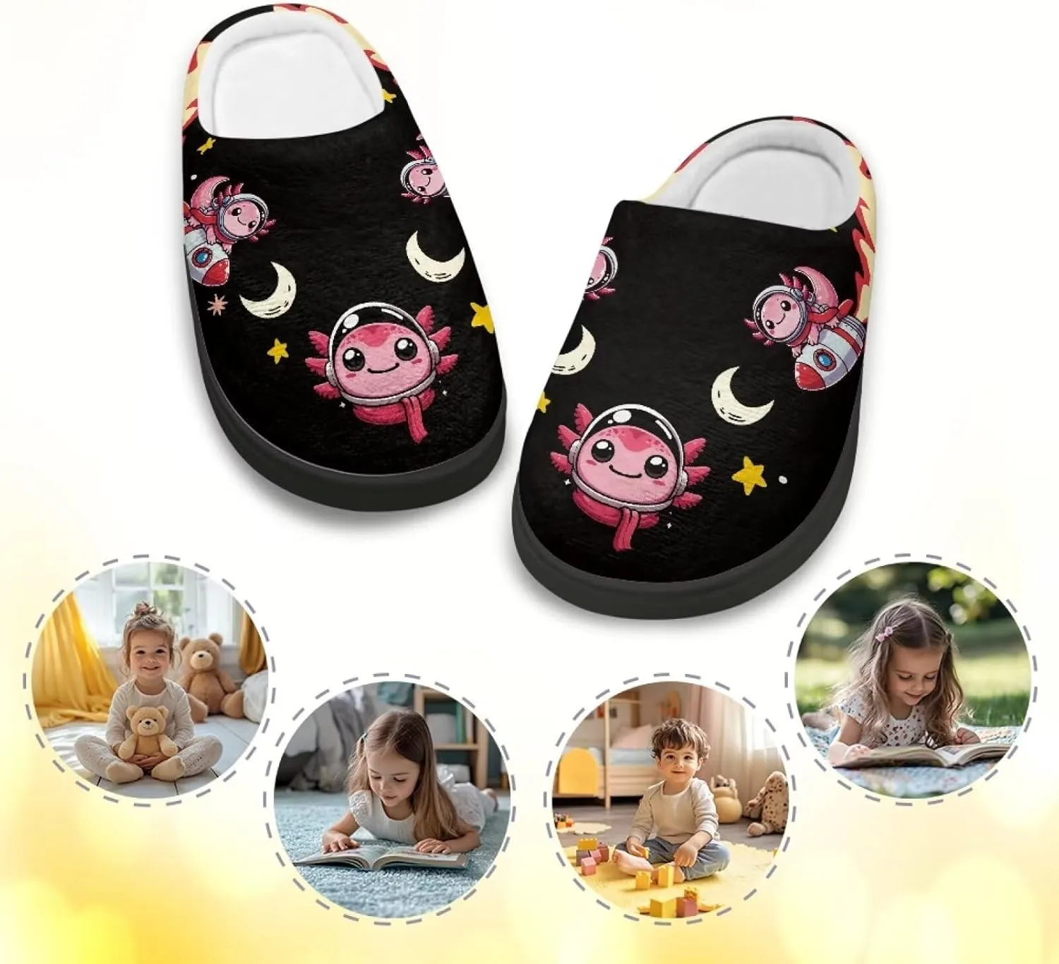 Slippers for Kids Anti-slip Plush Slippers Comfy House Slippers Warm House Shoes