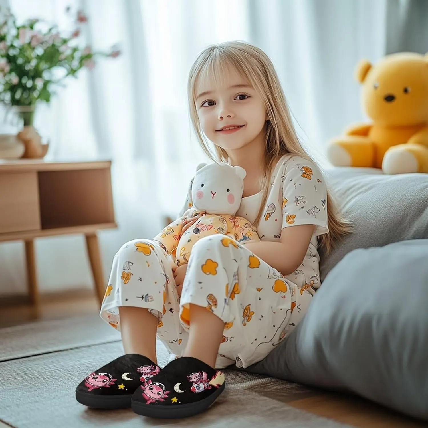 Slippers for Kids Anti-slip Plush Slippers Comfy House Slippers Warm House Shoes
