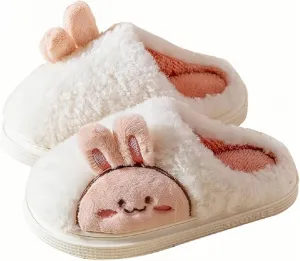 Slippers for Women Indoor Fluffy Cute Bunny Bears Faux Fur Lined Slide Shoes Comfy Memory Foam Fuzzy Slippers