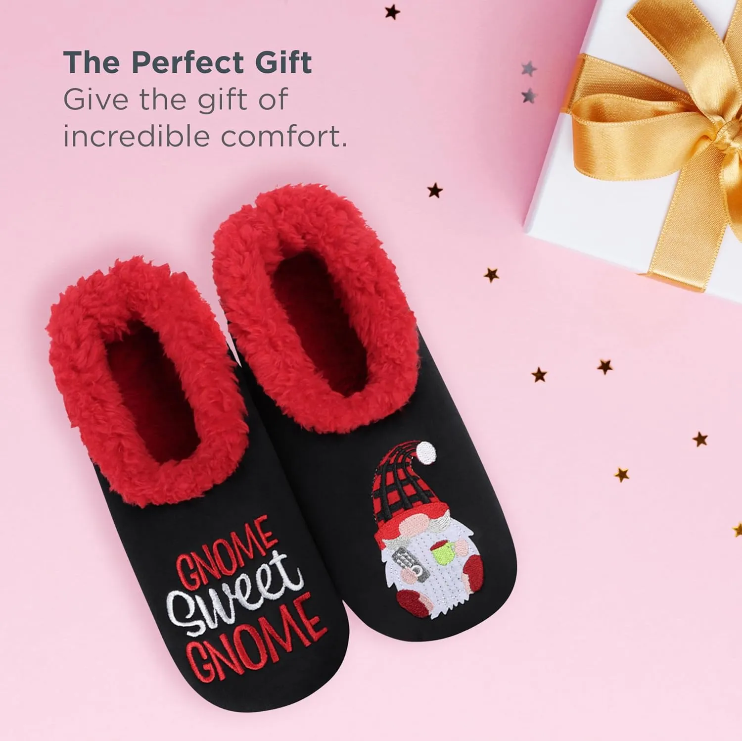 Snoozies Pairable Slipper Socks - Funny House Slippers for Women, Non-Slip Fuzzy Slipper Socks