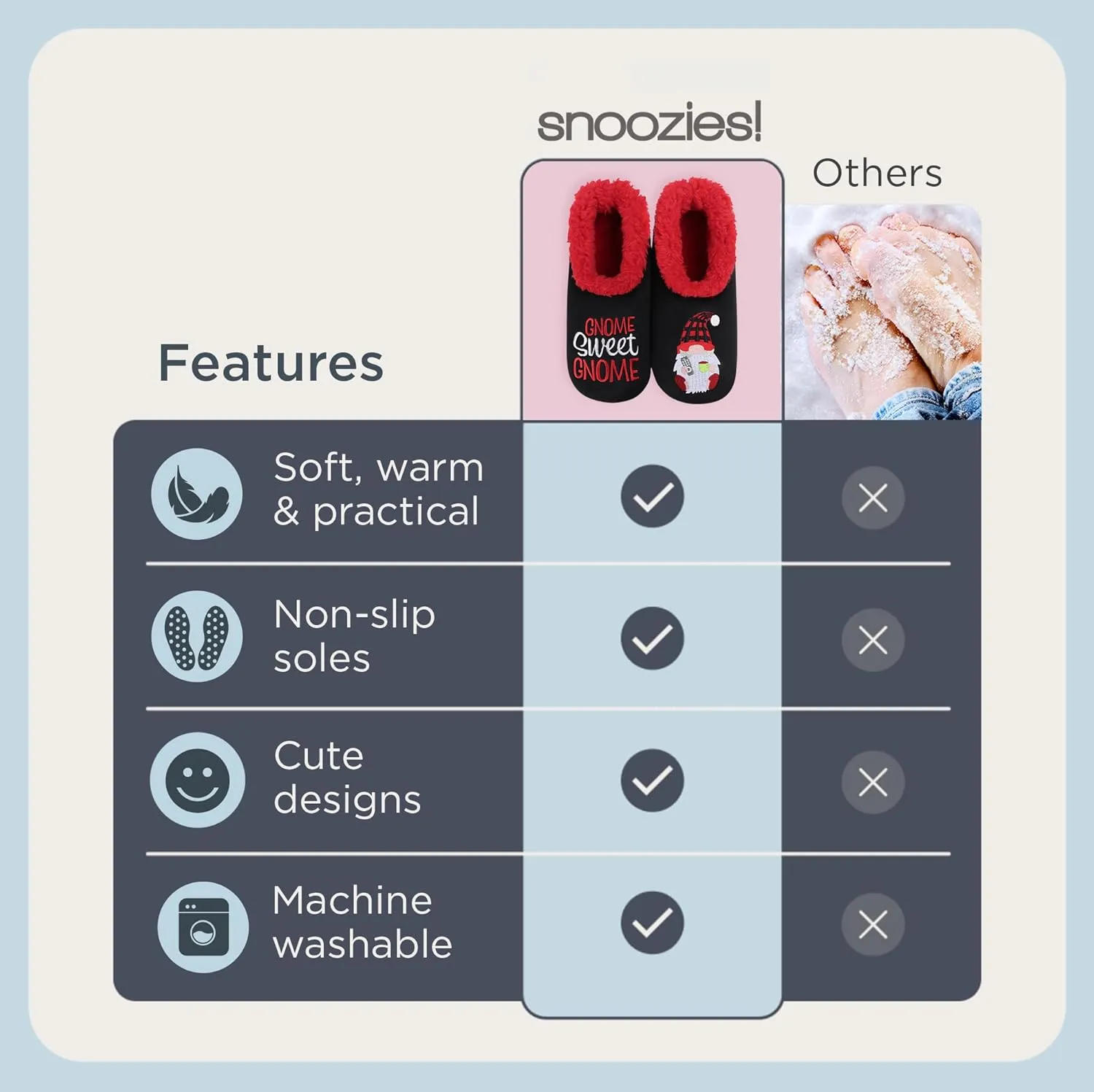 Snoozies Pairable Slipper Socks - Funny House Slippers for Women, Non-Slip Fuzzy Slipper Socks