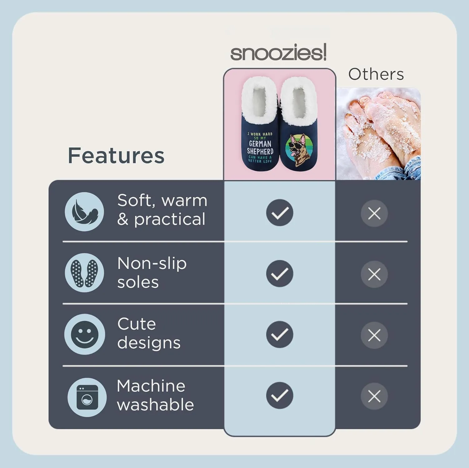Snoozies Pairable Slipper Socks - Non-Slip Fuzzy Slippers for Women