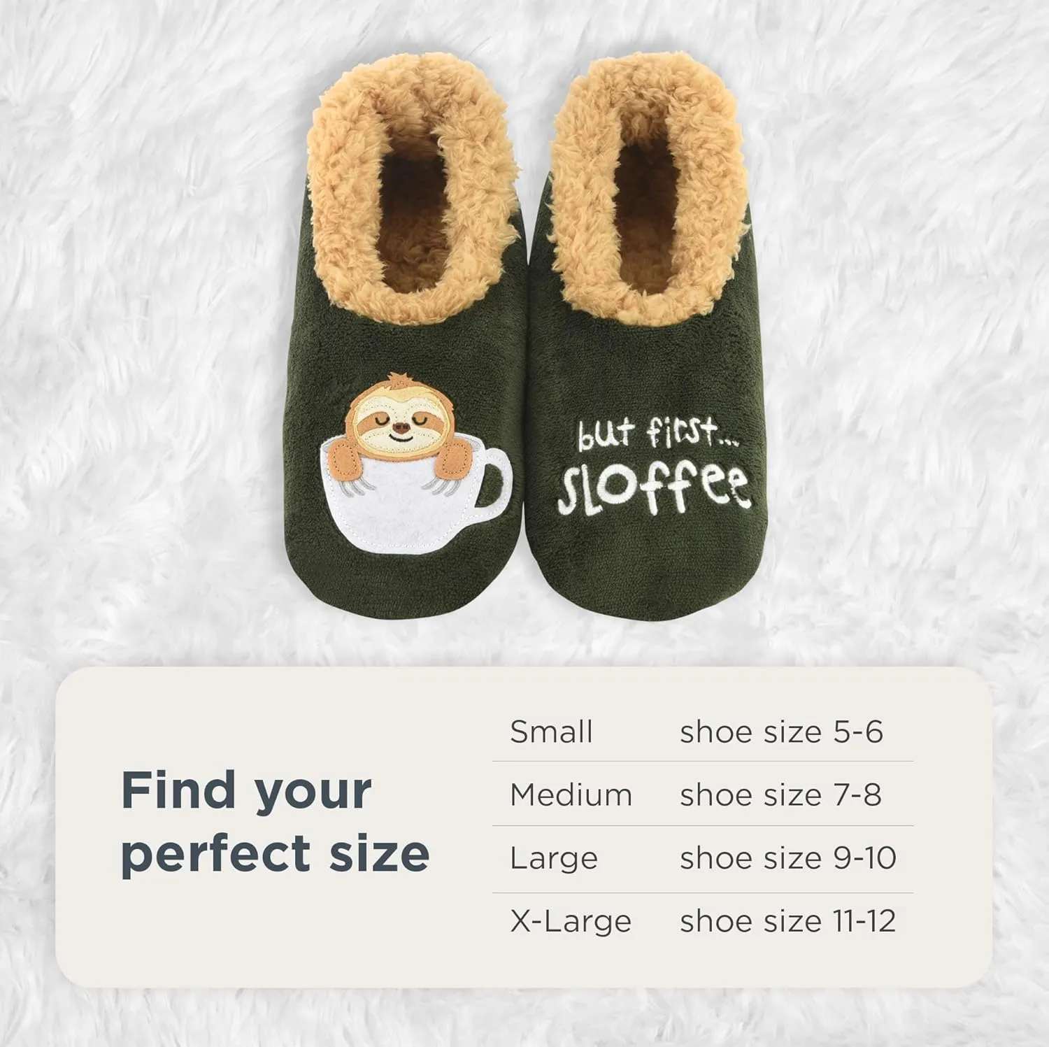 Snoozies Pairables Sherpa-lined Slipper Socks - Fuzzy and Cute Slippers for Women with Non-Slip Sole - Ladies Warm Slippers