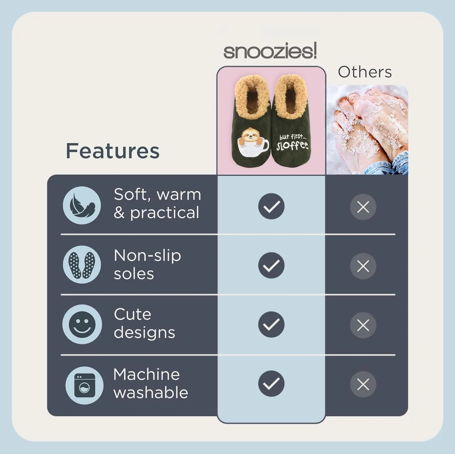 Snoozies Pairables Sherpa-lined Slipper Socks - Fuzzy and Cute Slippers for Women with Non-Slip Sole - Ladies Warm Slippers