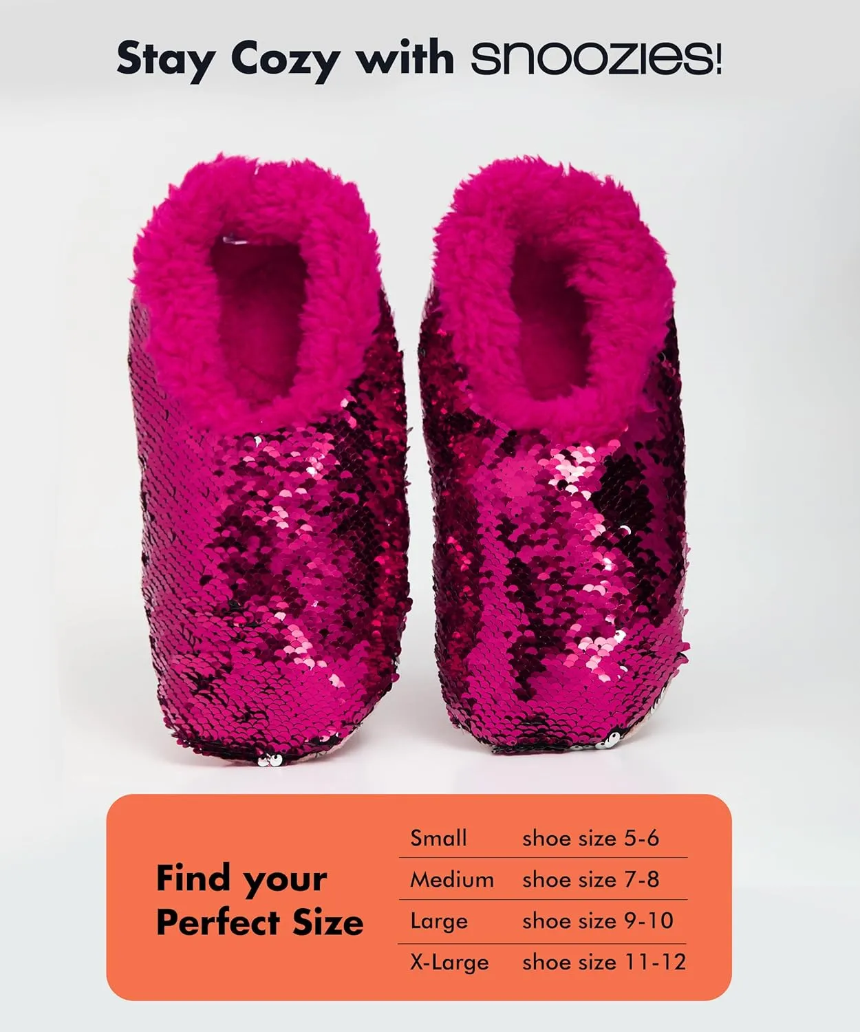 Snoozies Sequin Slippers for Women - Fancy Glitters, Comfy and Cozy Sparkly Non-Slip Womens Slippers Socks