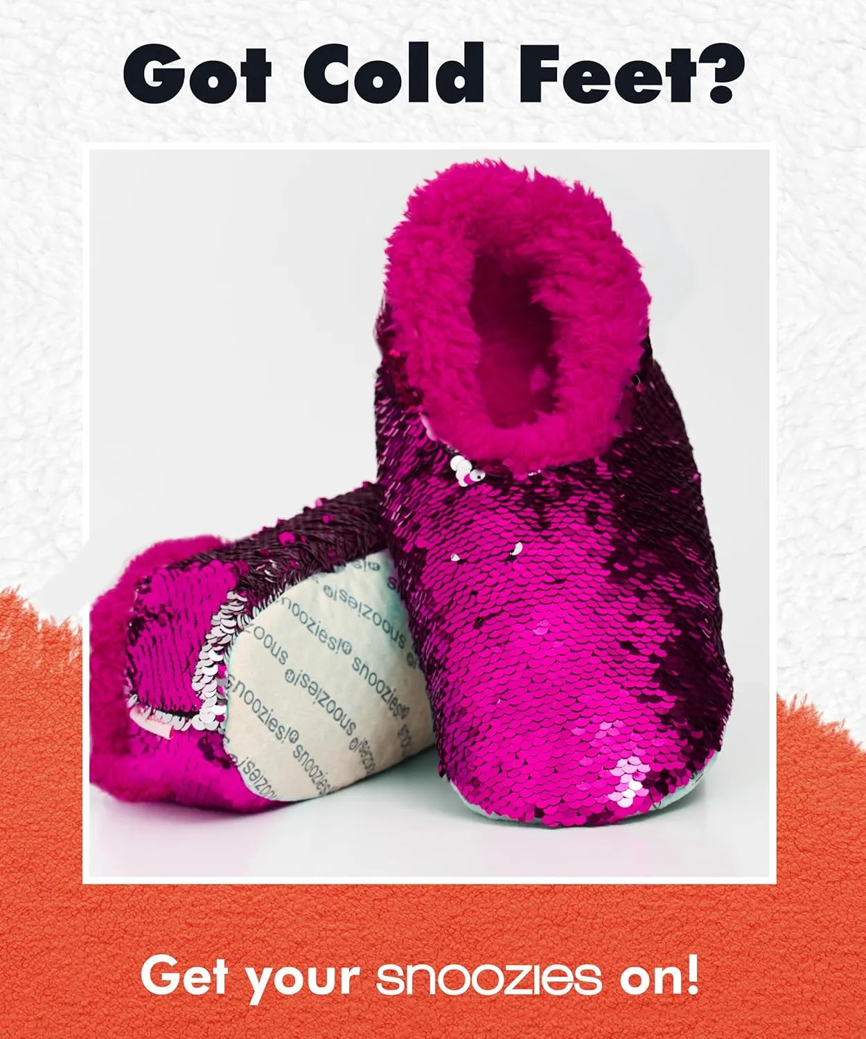 Snoozies Sequin Slippers for Women - Fancy Glitters, Comfy and Cozy Sparkly Non-Slip Womens Slippers Socks