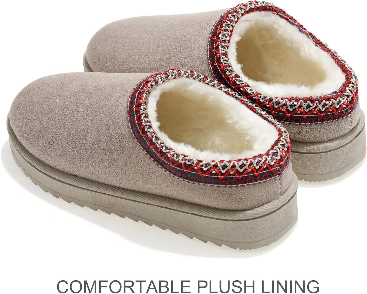 Snow Boots Slippers for Women Indoor Outdoor Girls Slip On Shoes Comfy Warm Soft Platform House Slipper Winter Ladies Closed Back Boot