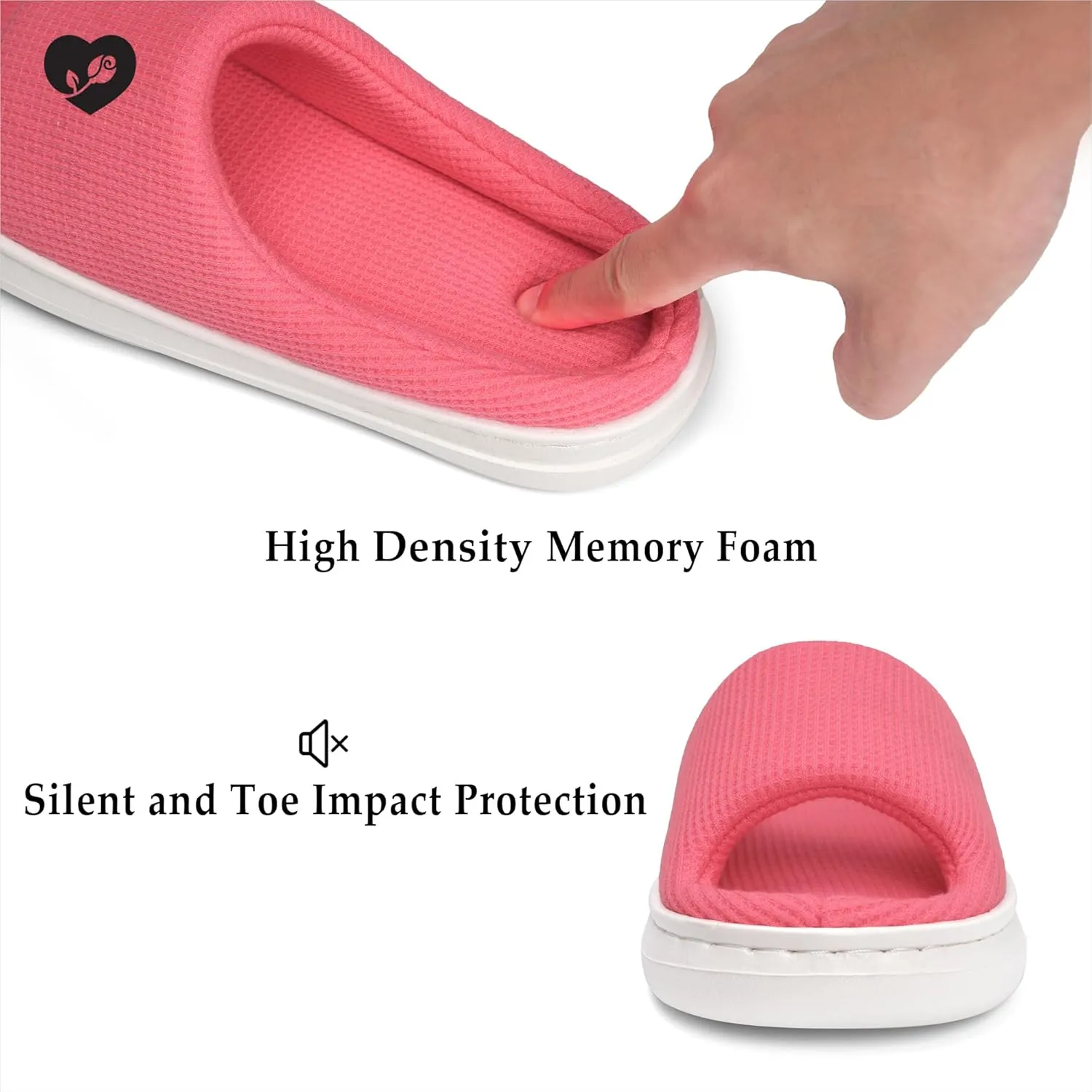 SOULROSE Summer House Memory Foam Slippers Comfy Spa Bedroom Slides Women Cloud Lightweight Waffle Cozy Open Toe Indoor Outdoor Platform Shoes