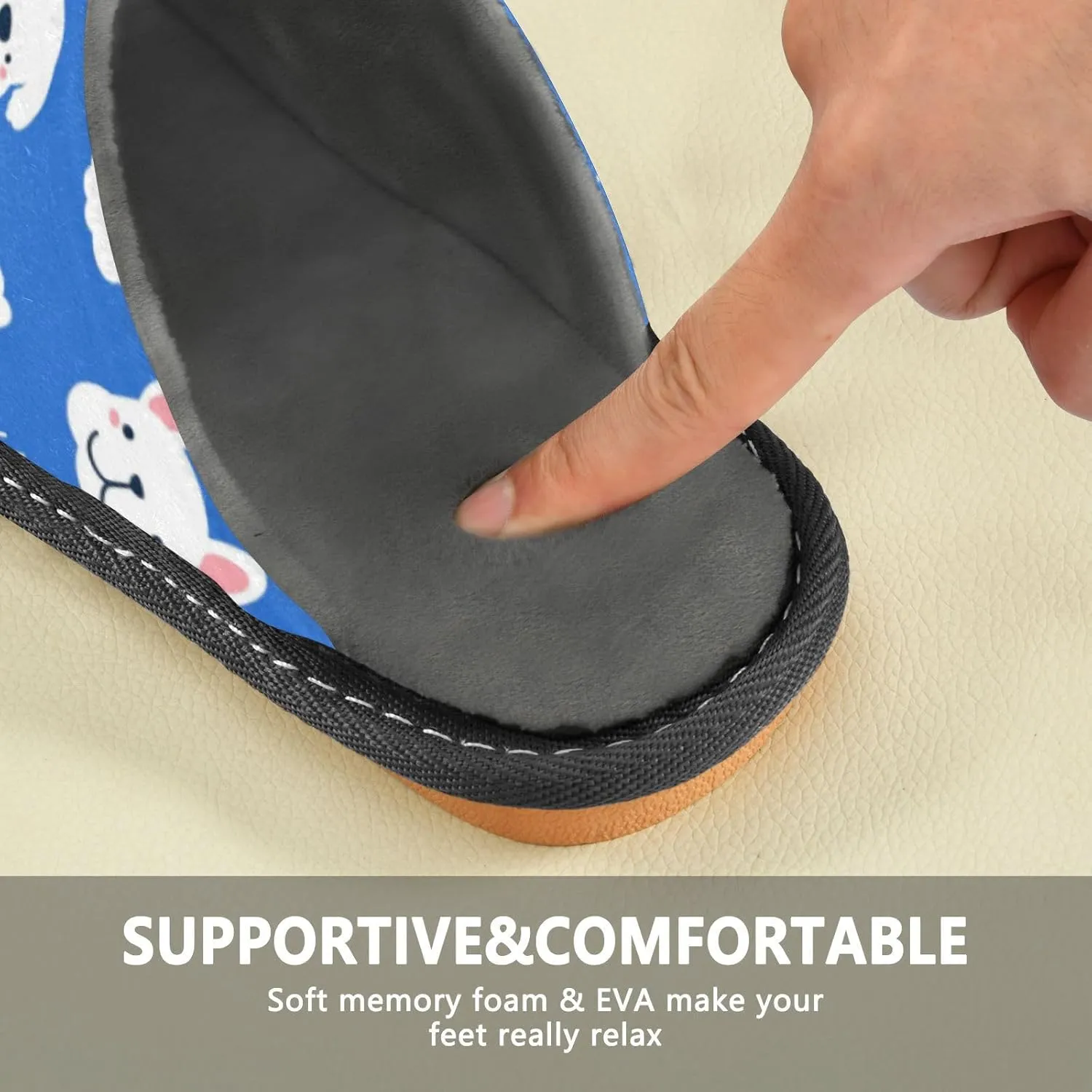 Spa Slippers Indoor House Fuzzy Slippers Soft Memory Foam Non-Slip Home Slipper Winter Shoes For Bedroom Hotel Travel 4-11