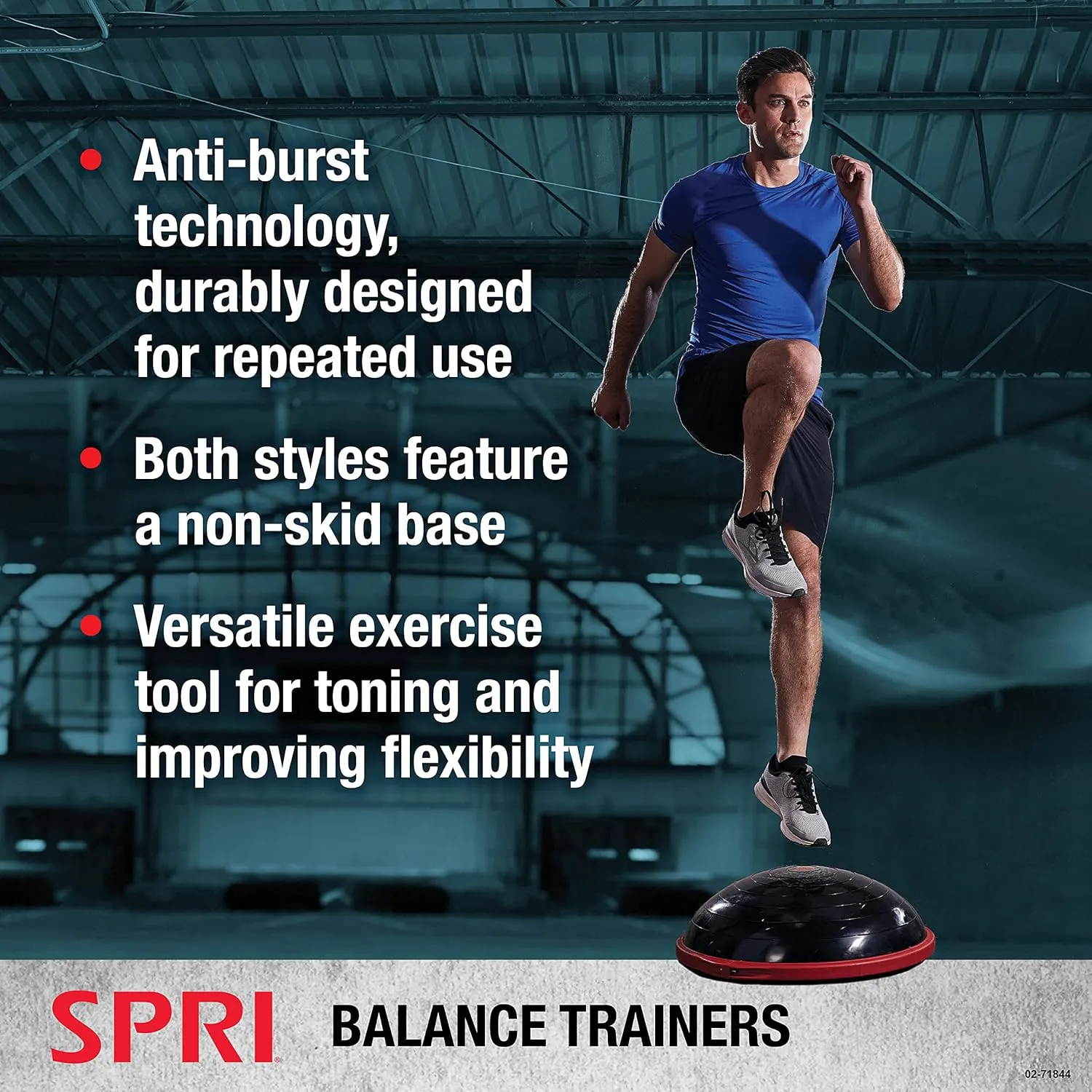 SPRI Balance Trainer Dome Shape Half-Exercise Ball with Non-Skid Base – Pro (65cm) or Sport (50cm) for Balance Training, Strength Building, Toning, and Improved Flexibility