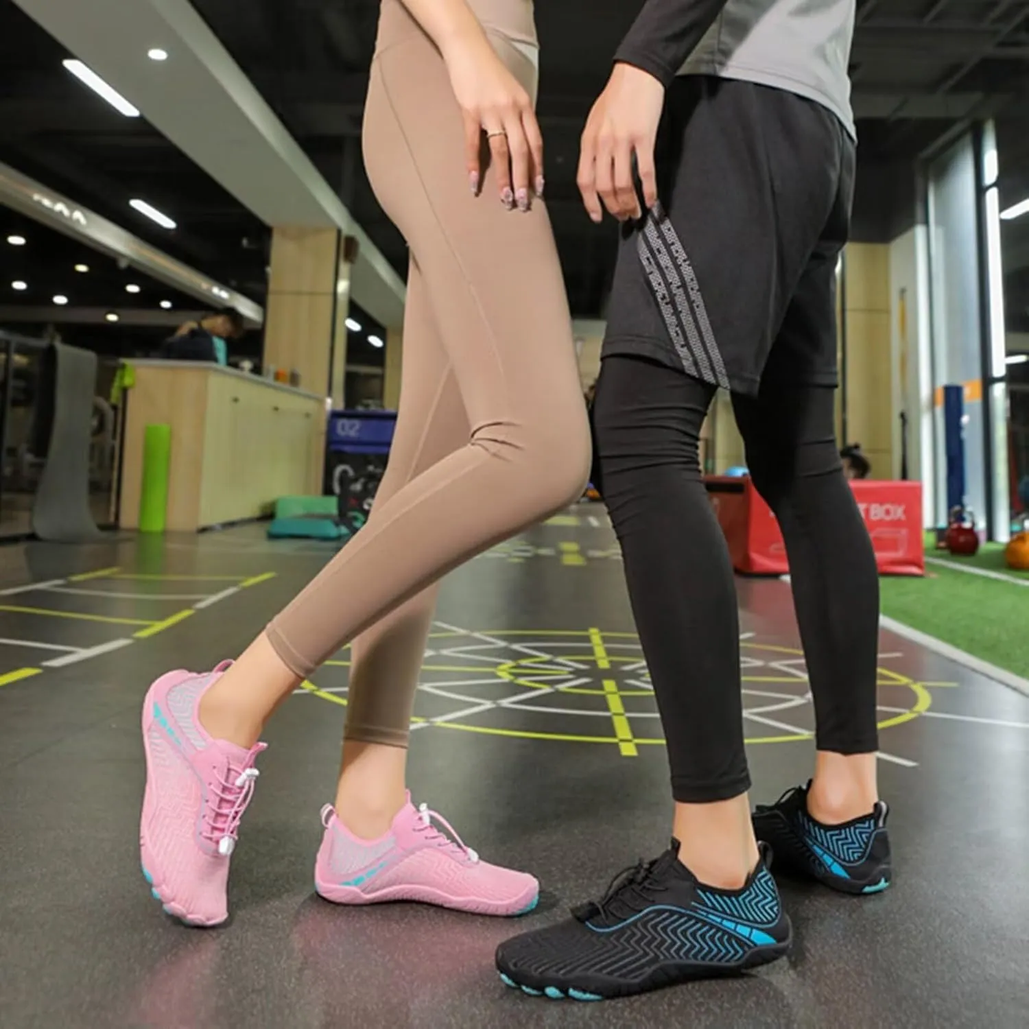 Squat Deadlift Shoes for Mens Unisex Soft Sole Indoor Anti-Skid Breathable Gym Sneakers Weightlifting Squat Shoes Fitness Cross-Trainer Barefoot Gym Training Sneakers