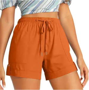 Summer Shorts for Women Plus Size Casual Elastic Waist Drawstring Short 5 Inch Inseam Beach Vacation Outfits