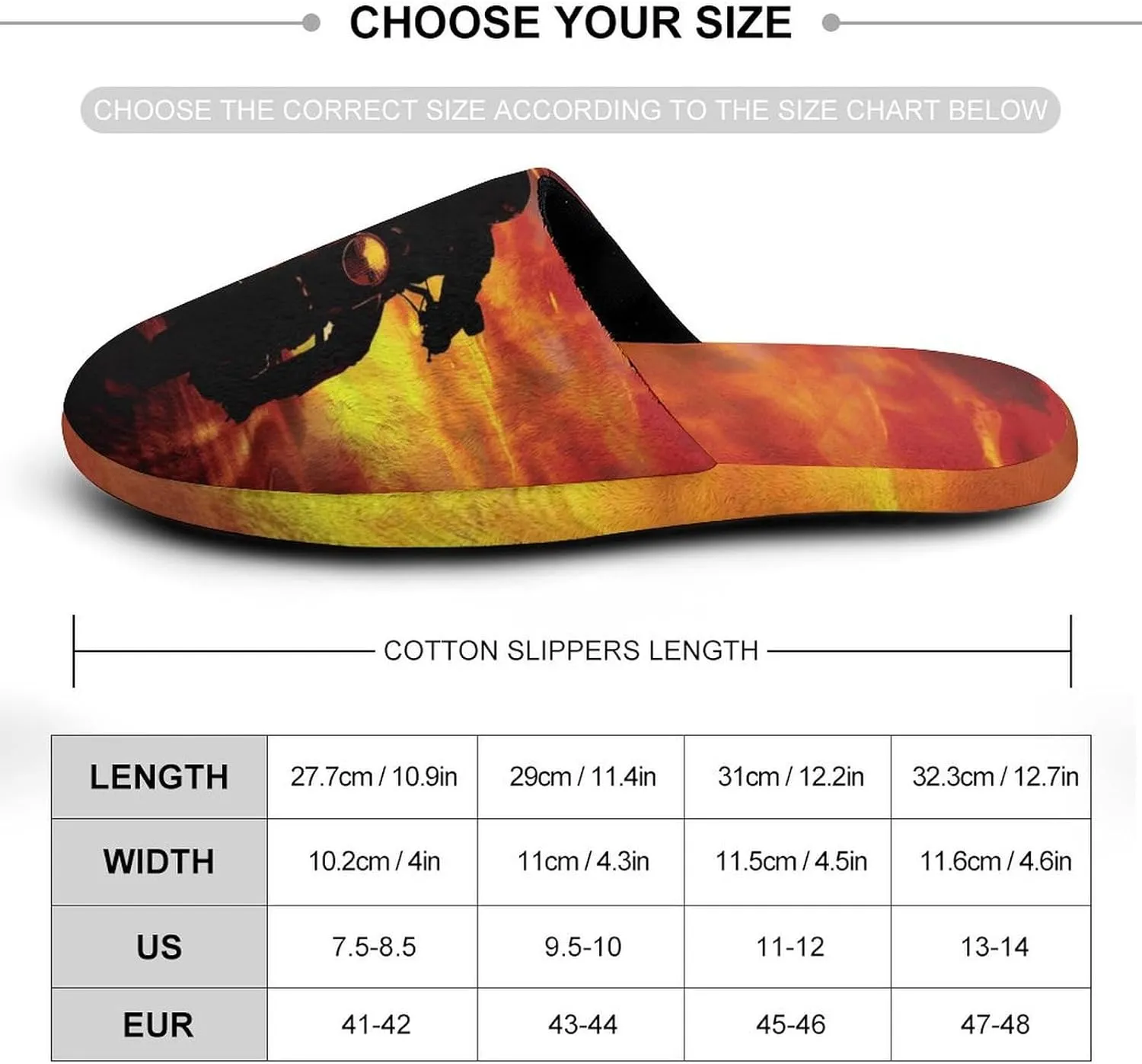 Sunset Motorcycle Passion Men's Slipper Non Slip Comfortable Winter Warm Home Shoes Indoor Slippers