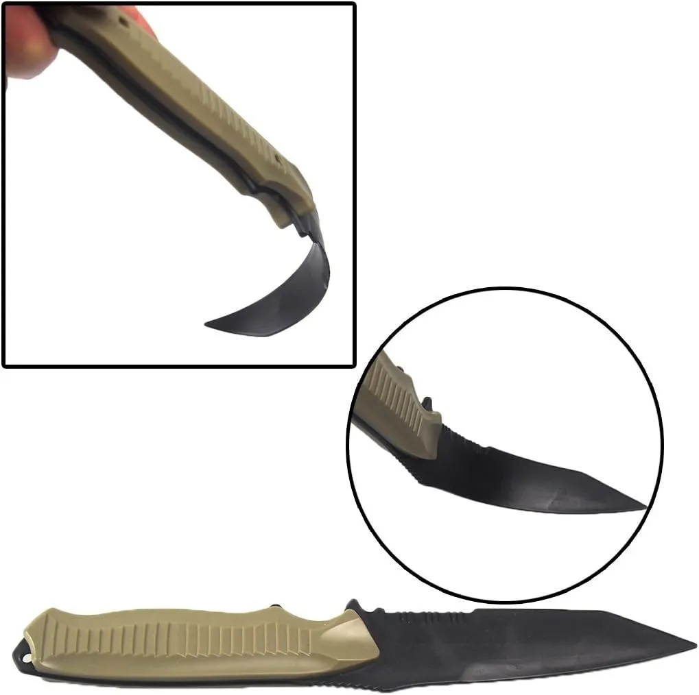 Tactical Rubber Trainer Knife Combat Bayonet with Scabbard/Sheath (Tan 2)