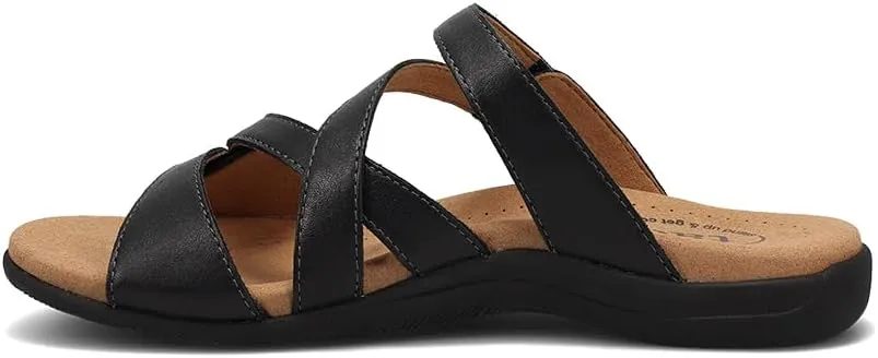 Taos Double U Premium Leather Women's Sandal - Stylish Adjustable Strap Design with Arch Support, Cooling Gel Padding for All-Day Enjoyment and Walking Comfort