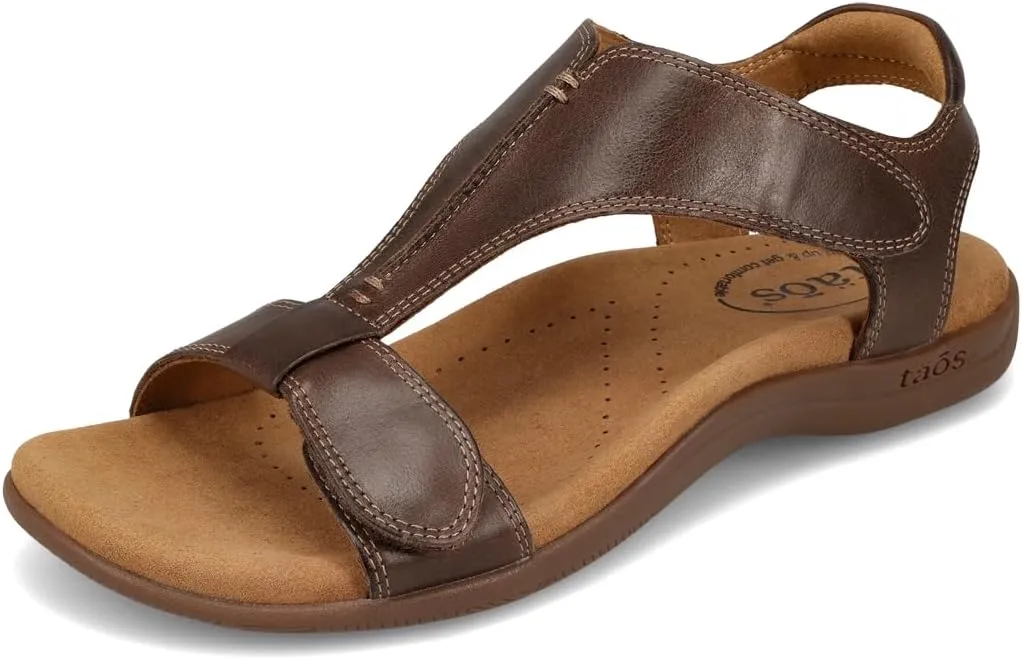 Taos The Show Premium Leather Women's Sandal - Experience Everyday Style, Comfort, Arch Support, Cooling Gel Padding and an Adjustable Fit for Exceptional Walking Comfort
