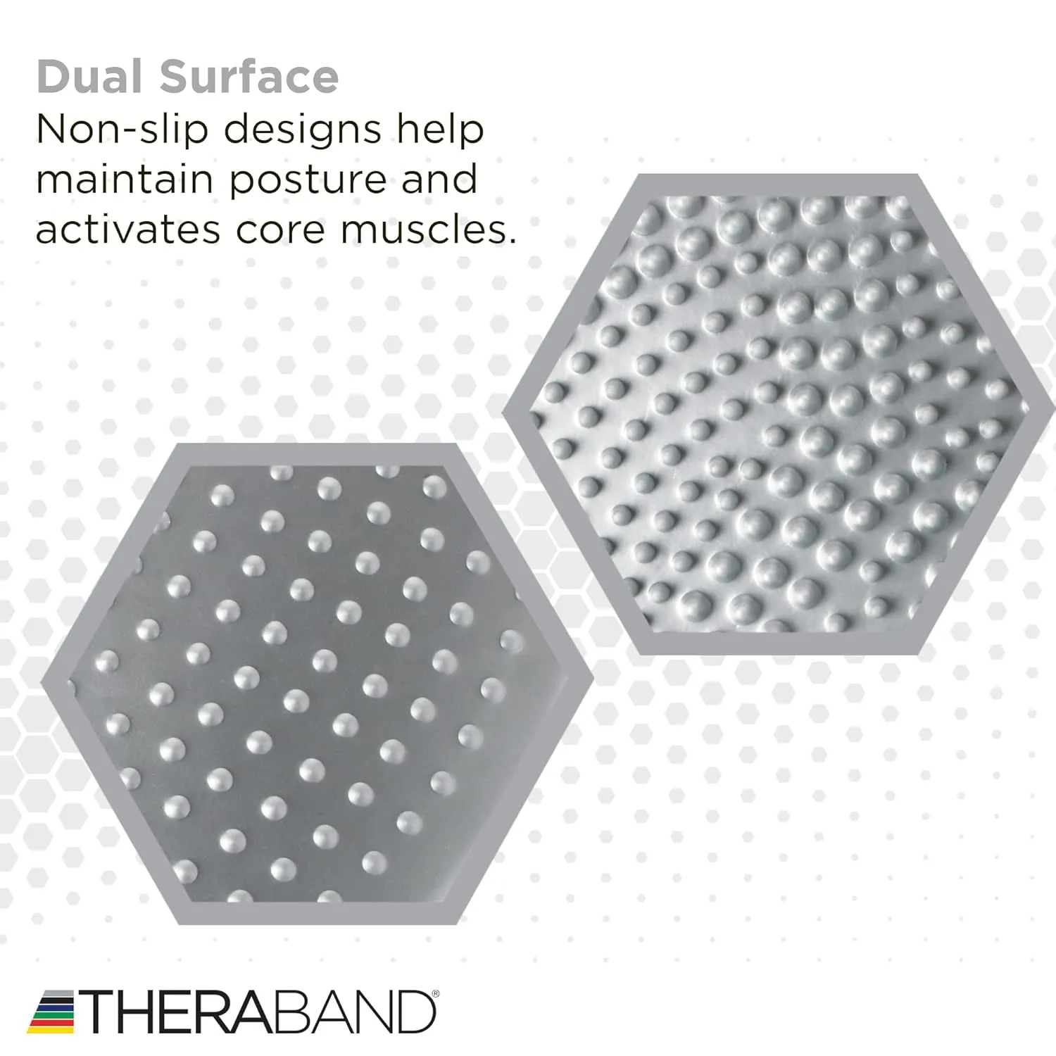THERABAND Stability Disc for Balance Training, Pre-Inflated Balance Trainer, Round Core Cushion for Office Chair, Round Sport Stability Trainer, Physical Therapy Equipment to Improve Posture, Silver