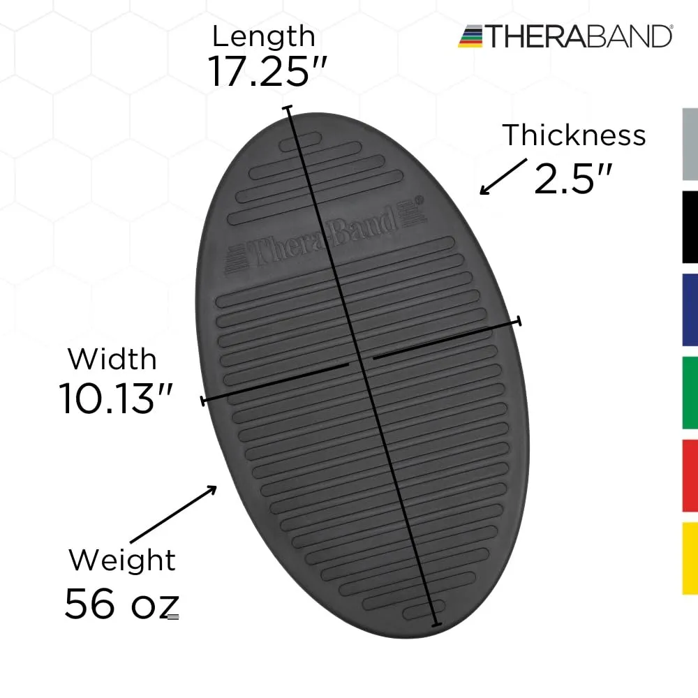 THERABAND Stability Trainer Pad, Advanced Level Black Inflatable Pad, Balance Trainer & Wobble Cushion for Balance & Core Strengthening, Rehabilitation, & Physical Therapy, Round Sport Balance Trainer