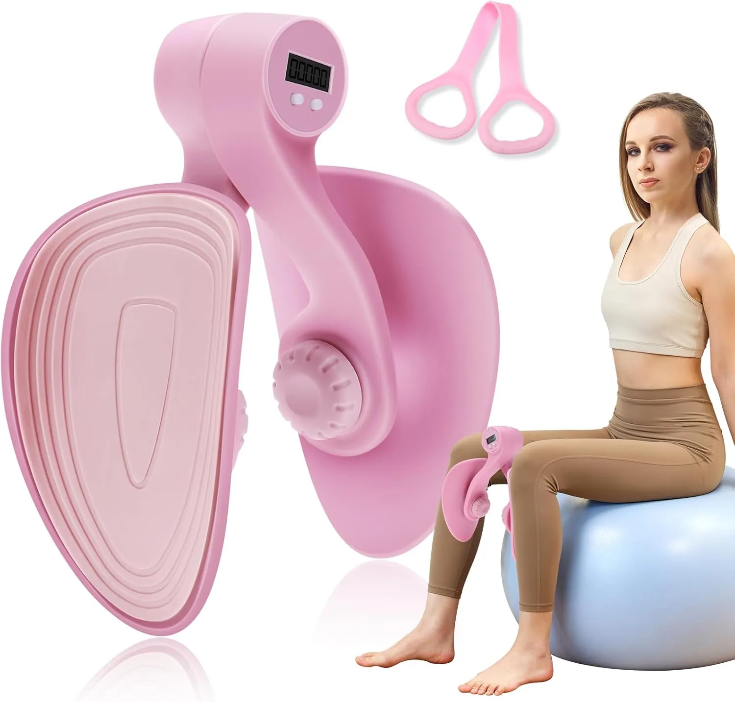 Thigh Master LED Digital Display Inner Thigh Exercise Equipment Pelvic Floor Muscle Trainer Ideal for Postpartum Mothers Sedentary Lifestyles Thigh Fat Reduction and Shaping Home Gym Workout