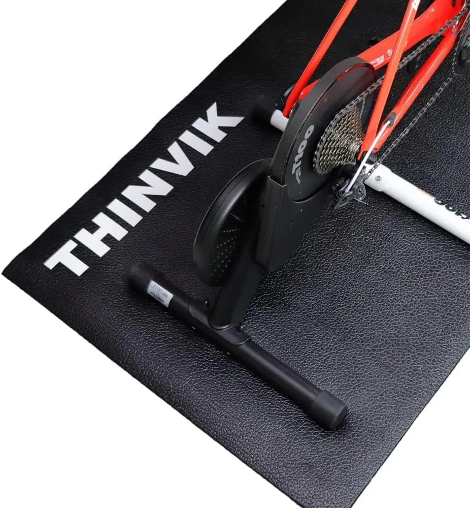 Thinvik Bike Mat for Peloton Spinning Bike & Wahoo Kickr 30×60in /30×72in Bicycle Trainer Mat for Cycleops Rowe Indoor Cycling Exercise Stationary Bike mat with Stone Texture 4mm/6mm Thickness