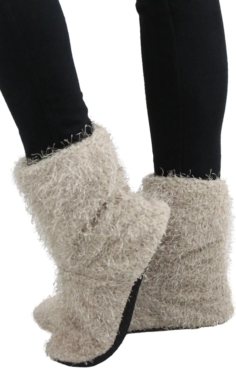 ToBeInStyle Women's Pack of 6 Heathered Bottom Grip Slipper Shoes