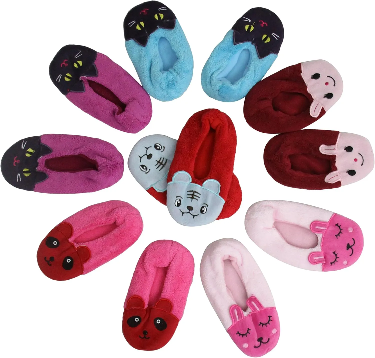 ToBeInStyle Women's Pack of 6 Heathered Bottom Grip Slipper Shoes