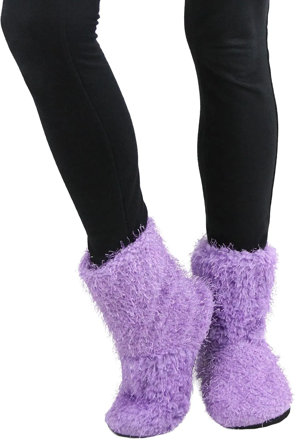 ToBeInStyle Women's Pack of 6 Heathered Bottom Grip Slipper Shoes