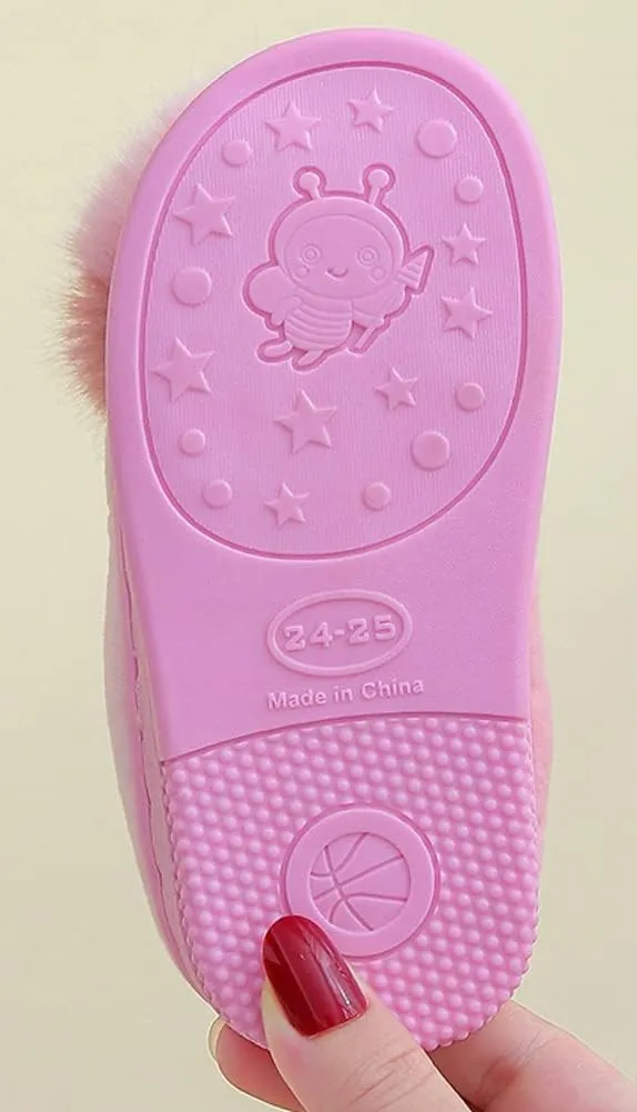 Toddler Cute Cat House Slippers - Fuzzy Winter Warm Soft House Shoes for Girls