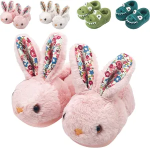 Toddler Slippers Boys Girls Kids Dinosaur Bunny House Slipper Non-slip Warm Winter Soft Fuzzy Indoor Shoes