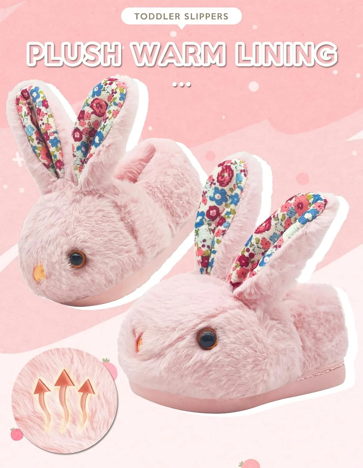 Toddler Slippers Boys Girls Kids Dinosaur Bunny House Slipper Non-slip Warm Winter Soft Fuzzy Indoor Shoes