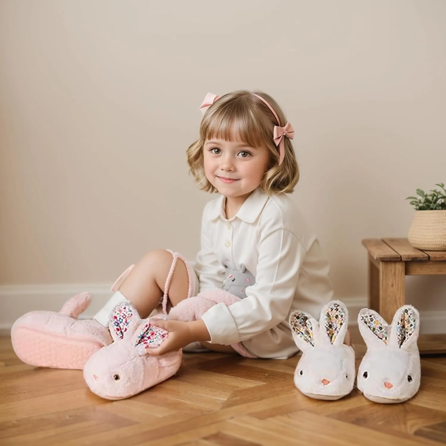 Toddler Slippers Boys Girls Kids Dinosaur Bunny House Slipper Non-slip Warm Winter Soft Fuzzy Indoor Shoes