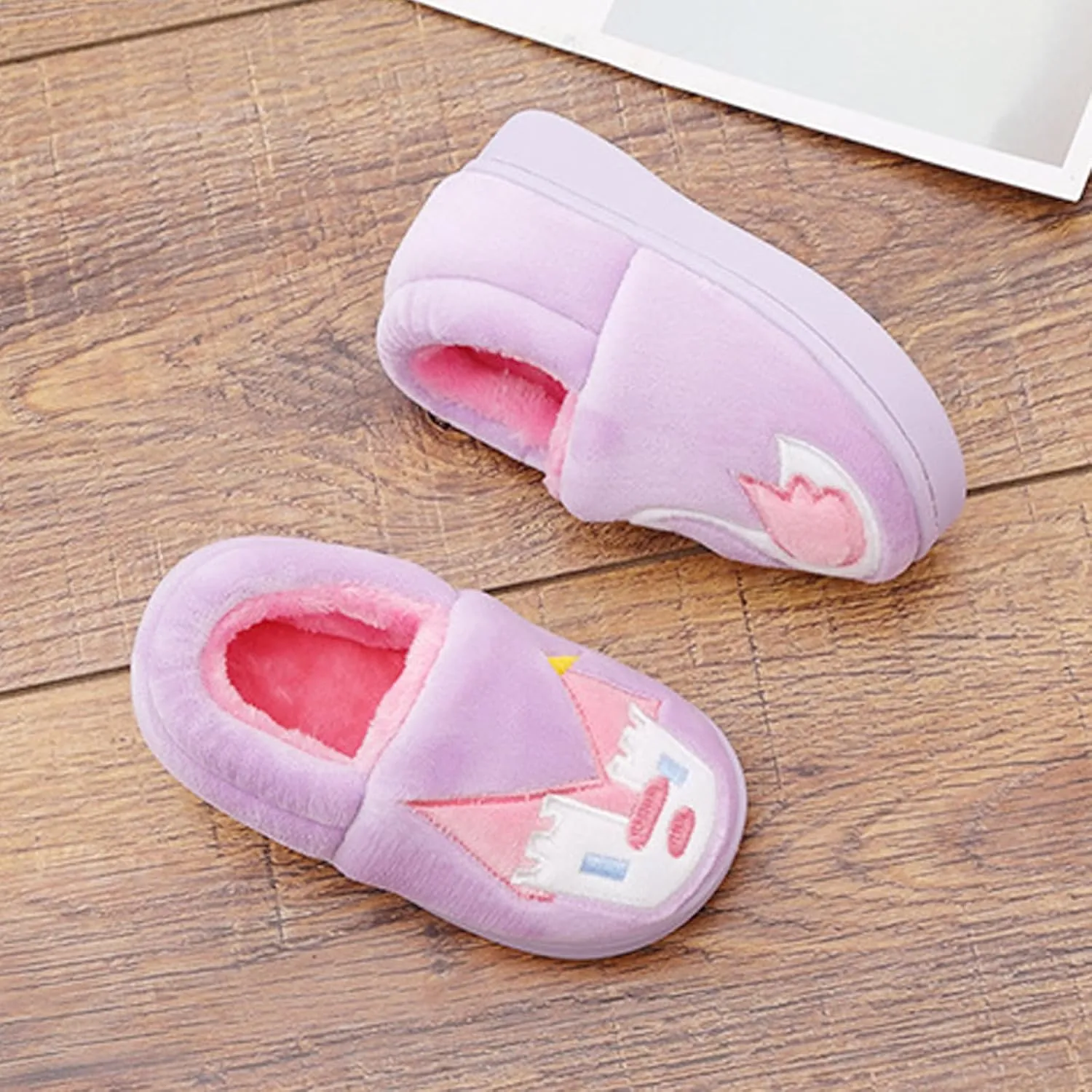Toddler Slippers Boys Girls Little Kids House Slipper Cute Warm Soft Indoor Bedroom Shoes with Non-slip Sole