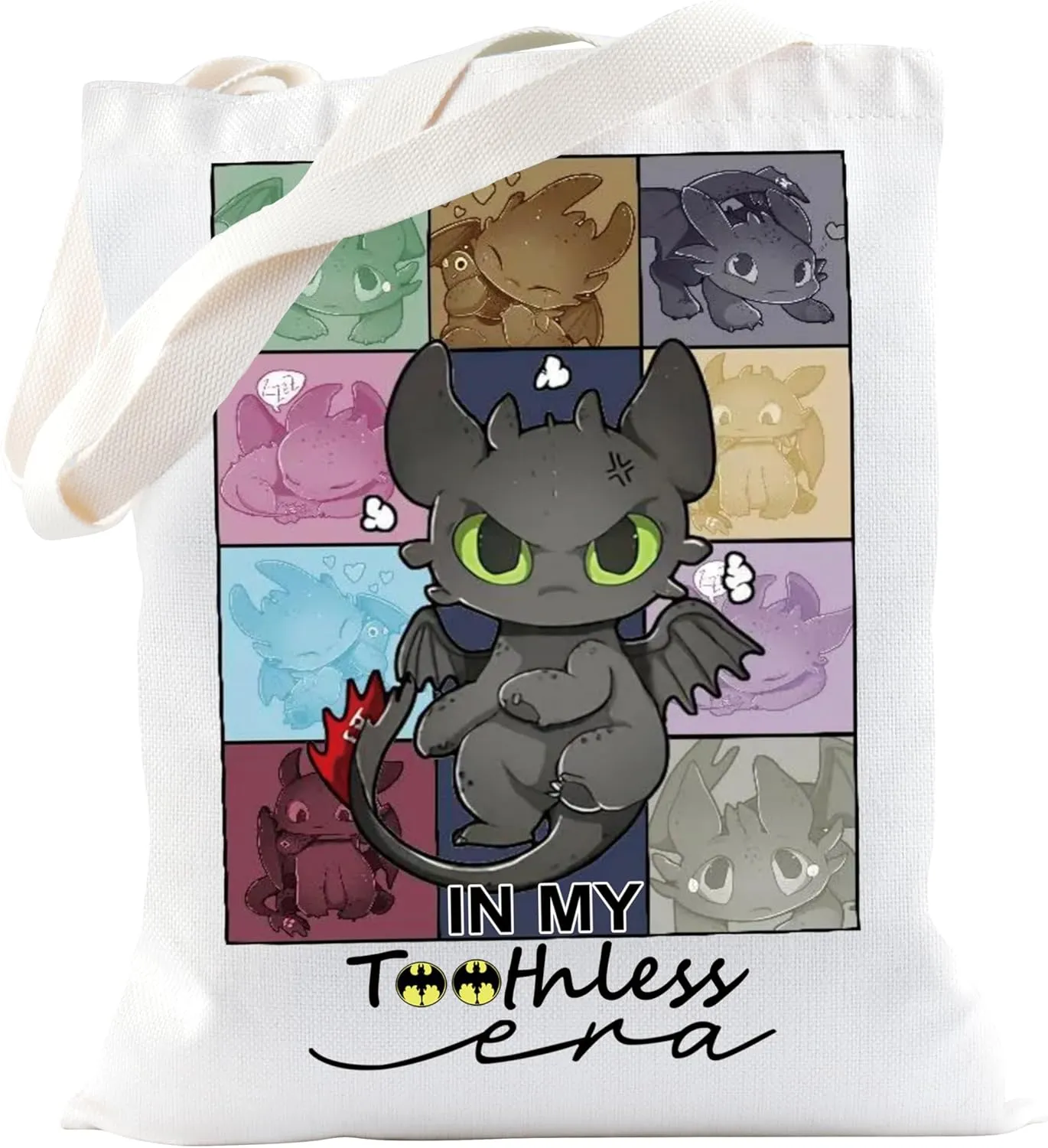 TSOTMO Cartoon Movie Merch Dragon Trainer Tote Bag for Cartoon Lovers Dragon Character Lovers Gift