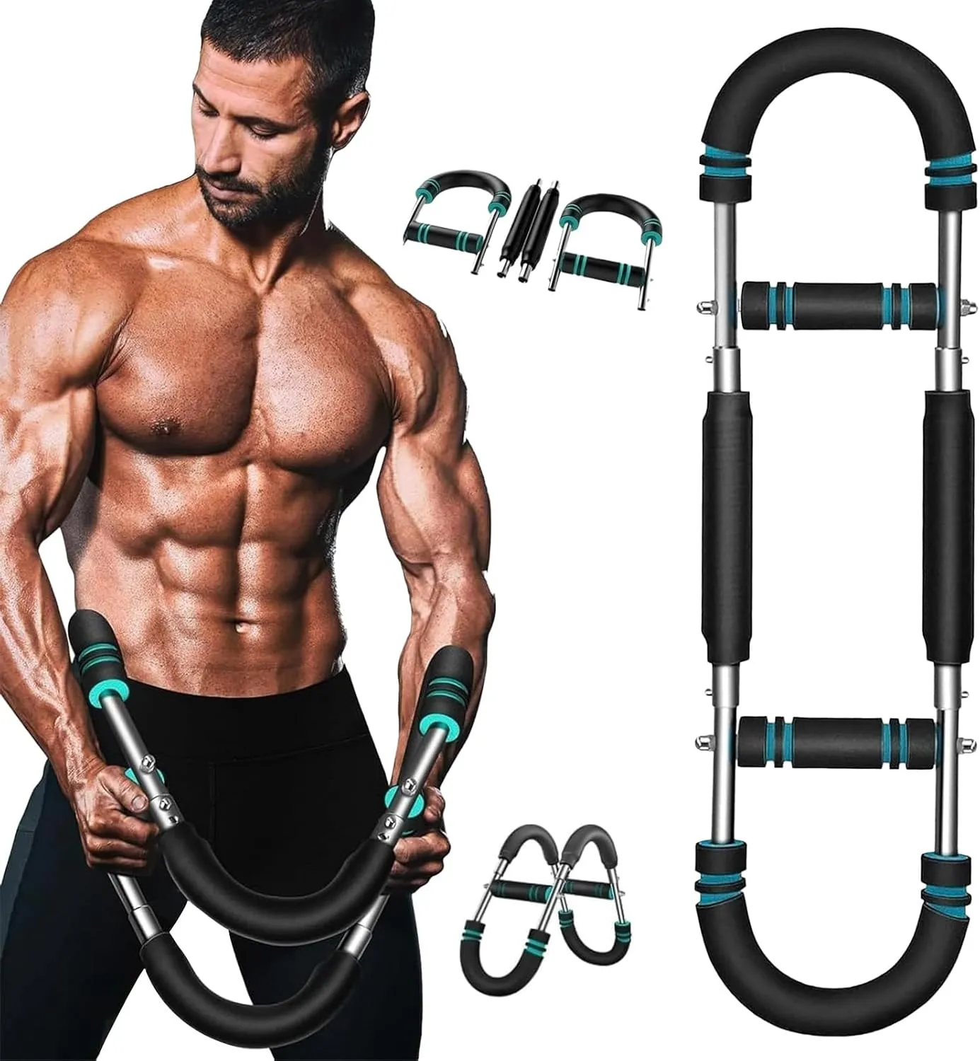 Twister Arm Trainer, 60-110 Lb Adjustable Chest Workout Equipment, Twister Arm Exerciser Shoulder Muscle Training Portable Removable Design for Home Fitness