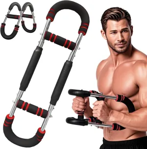 Twister Arm Trainer, Adjustable Spring Workout Bar, Forearm Triceps Chest Enhanced Exercise Strengthener, Arm Trainer 60-100lb, Portable Power Twister Bar, Portable Home Fitness Equipment