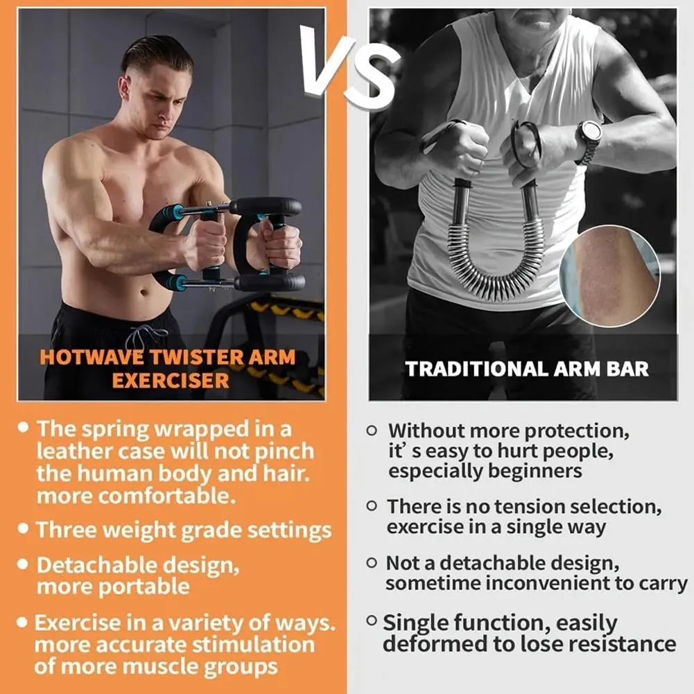 Twister Arm Trainer,40-100lb Adjustable Chest Workout Equipment,Detachable Chest Clip Muscle and Arm Exercise Equipment,Portable Power Twister Bar,Arm Trainer for Men,Detachable Fitness Anywhere1