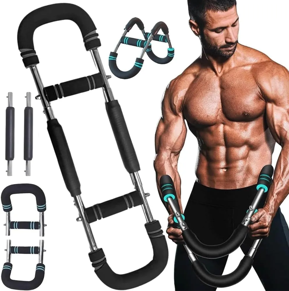 Twister Arm Trainer,40-100lb Adjustable Chest Workout Equipment,Detachable Chest Clip Muscle and Arm Exercise Equipment,Portable Power Twister Bar,Arm Trainer for Men,Detachable Fitness Anywhere1