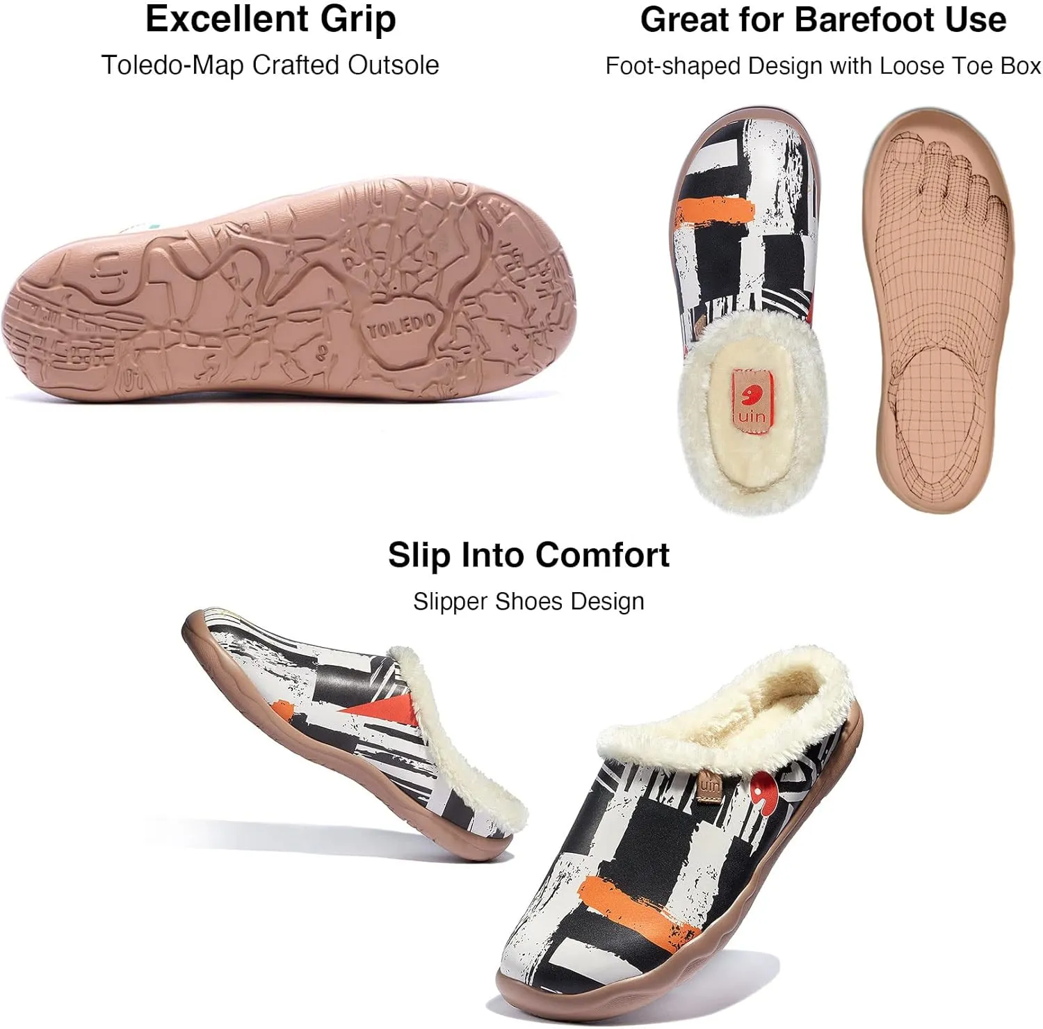 UIN Men's Mules Slipper Loafers Lightweight Comfort Mules Walking Casual Clogs Household Slip Ons Art Painted Travel Shoes Midnight Street 2