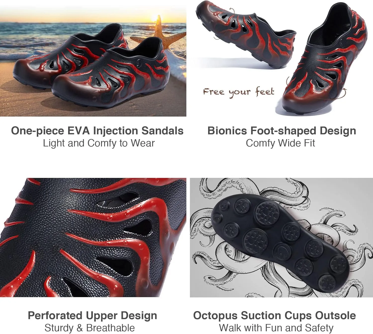 UIN Women's Slides Sandals Beach Summer Casual Art Painted Travel Anti-Slip Comfort Lightweight Fashion Slippers Ibiza