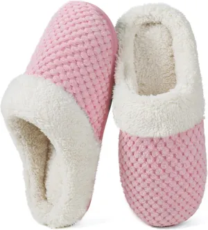 ULTRAIDEAS Women's Lamb-hug Comfy Fleece House Slippers Memory Foam, Slip-on House Shoes Indoor Outdoor