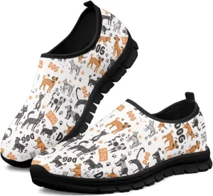 UNICEU Women Walking Shoes Slip On Low Top Casual Sneakers Non-Slip Breathable Lightweight Work Footwear