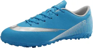 Unisex Soccer Sneakers are Lightweight, Breathable, Non-Slip and Shock-Absorbing for Turf Indoor and Hard Soles TF/AG. Blue