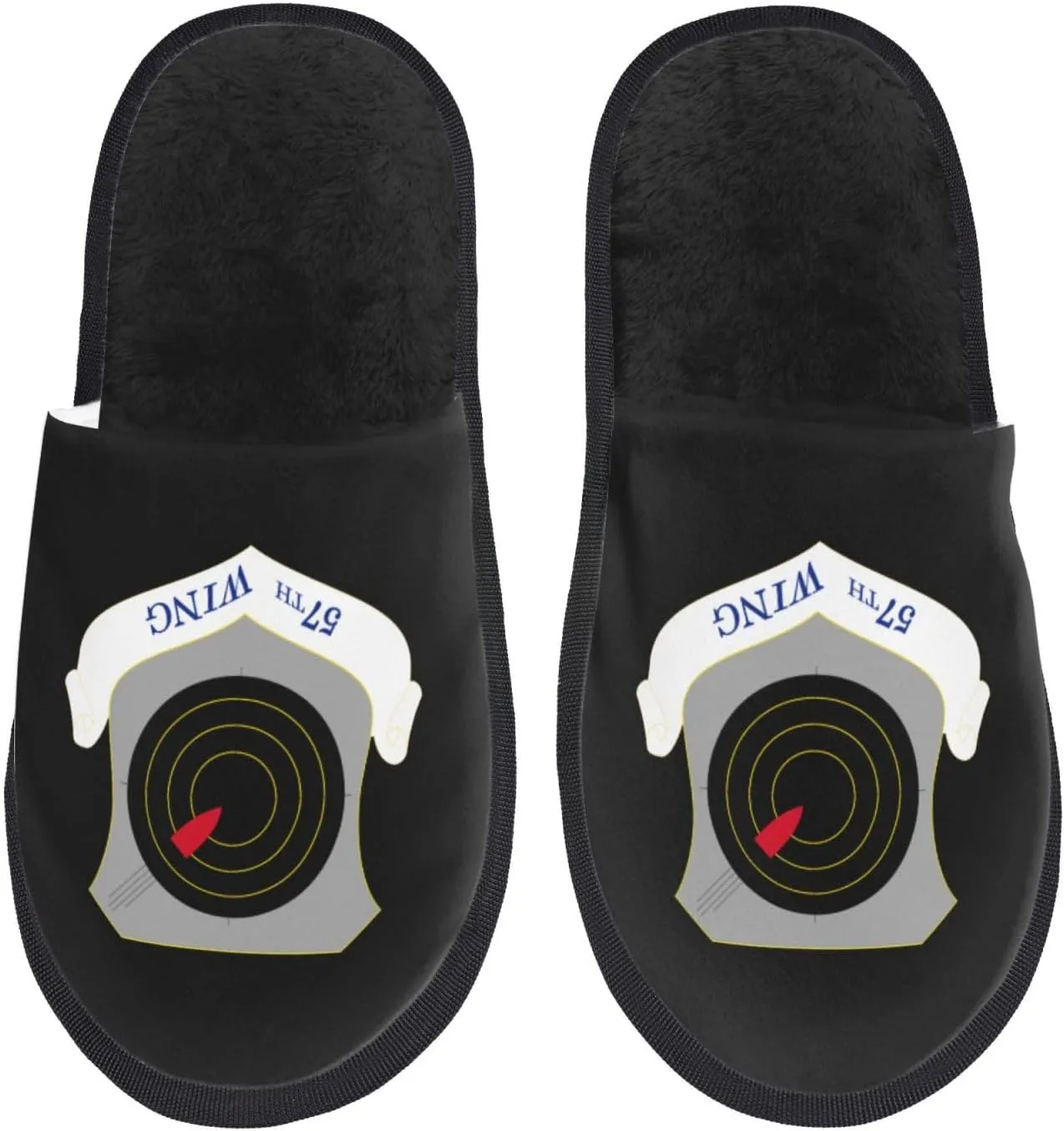 Usaf 57th Wing Shield Slippers For Women Men Cozy Indoor And Outdoor Slip On Slippers Fuzzy House Shoes