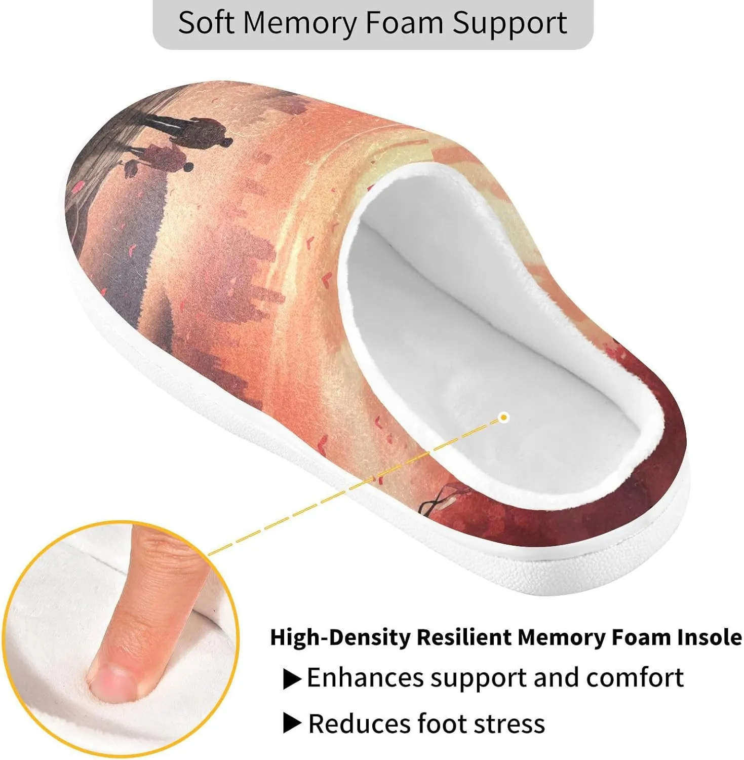 Valentine's Day Red Heart Couple Slippers for Women Men Indoor Slippers Memory Foam Fuzzy Slippers House Shoes for Indoor Outdoor Size 6/7 214a5400