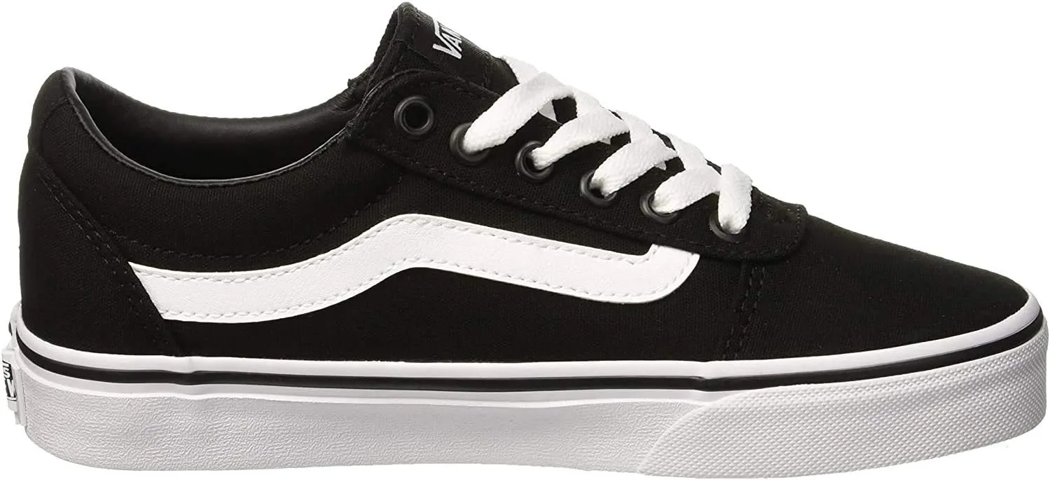 Vans Women's Ward Canvas Sneaker, Canvas Black/White, 7