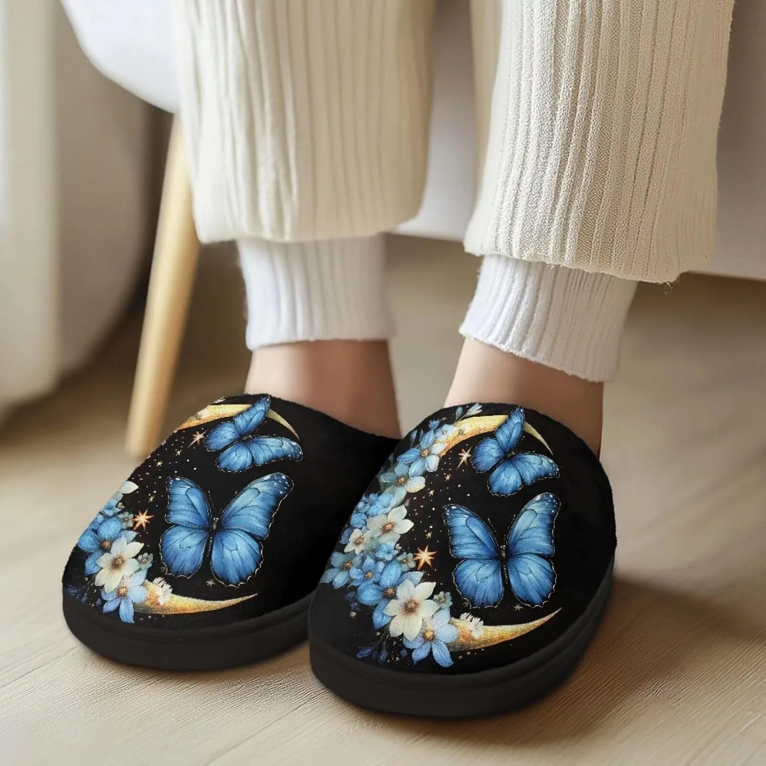 Veniyate Womens Slippers Warm Comfy Memory Foam House Slipper Knitted Shoes with Non Slip Sole