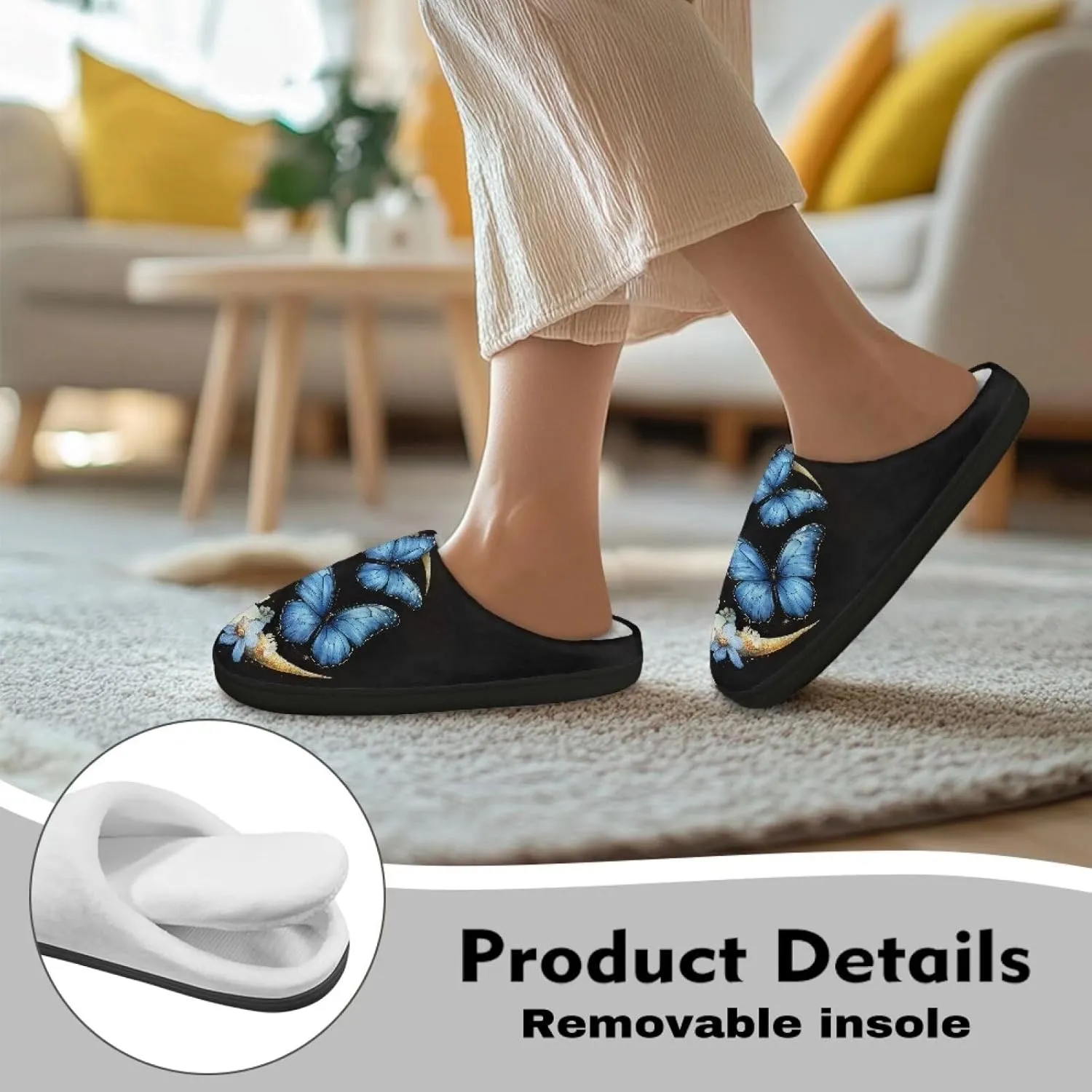 Veniyate Womens Slippers Warm Comfy Memory Foam House Slipper Knitted Shoes with Non Slip Sole