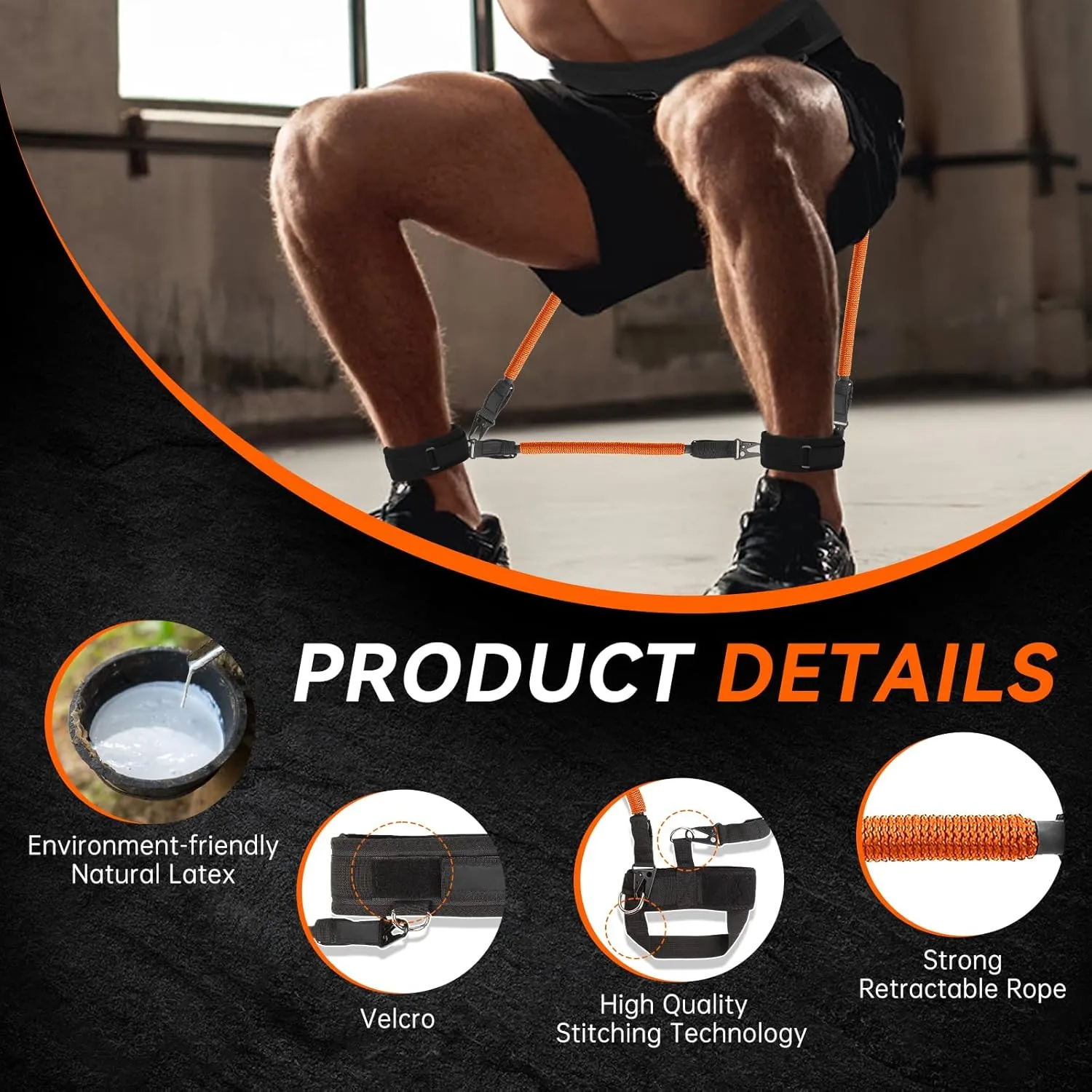 Vertical Jump Trainer Equipment Leg Bounce Trainer Device Speed and Agility Resistance Bands with Ankle Straps & Belt Leg Extension Machine for Boxing Basketball Football Tennis Fencing Training